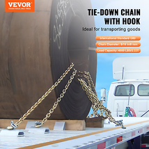 VEVOR Binder Chain G80 Tie Down Tow Chain with Hooks 5/16&quot;x10.3&#39; 2 Pack ... - £32.83 GBP