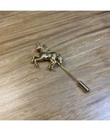 Vintage Retro 80s Gold Tone Unicorn Hat Pin KG Estate Jewelry Find JD - $29.70
