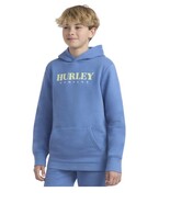 Hurley Boys Girls Hoodie Blue Pullover Kangaroo Pocket Hood Graphic Fleece - $723.71 MXN