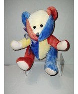 Vintage Sugar Loaf Color Block Plush Sitting Bear Purple Ribbon 11 inches - £11.04 GBP