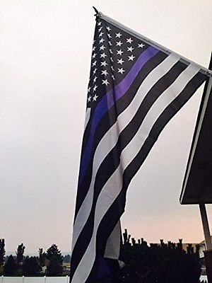 Thin Blue Line American Flag 3x5 ft US Black & White Police Policemen Support - £12.81 GBP