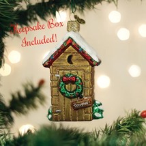 Holiday Outhouse Old World Christmas Blown Glass Collectible Ornament - £18.82 GBP
