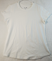 Seven7 T Shirt Womens Medium White Knit 100% Cotton Short Sleeve Round Neck Top - £10.07 GBP