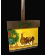 Vintage Tole Painted Shovel Christmas Puppy Dog Handpainted 22&quot; Fireplac... - $55.74