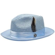 Men's Summer Spring Braid Straw style Hat by BRUNO CAPELO JULIAN JU910 Lt Blue image 5