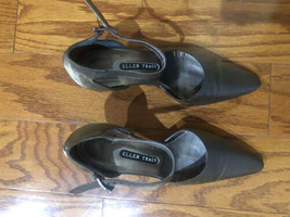 Ellen Tracy Satin Sling Back Ankle Strap Shoes 7.5 B - £24.10 GBP