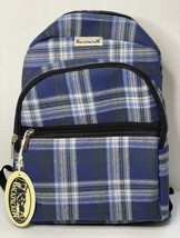 Backpacker Plaid Flannel Backpack Zip Up Blue Green NWT School Travel - £17.28 GBP