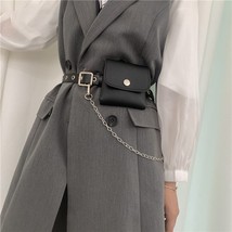 Women Fashion Waist Pack PU Fanny Pack Simple Women&#39;s Gift Belt Bag Phone Chain  - £15.93 GBP