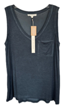 Jane &amp; Delancey Women&#39;s Blouse Top Garment Dye Rayon Sleeveless Size L Dark Gray - £13.65 GBP