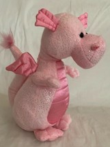 Ganz Webkinz Glitzy Dragon HM616 Pink 9&quot; Plush Stuffed No Code Dragon Toy - £8.78 GBP