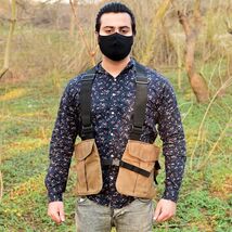 Upland Hunting strap vest Waxed water proof canvas Outdoor vest Camping ... - $60.15