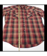 Vintage Mens XL Ely Cattleman Pearl Snap Button Up Shirt Brown Plaid Lon... - £24.67 GBP