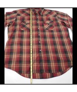 Vintage Mens XL Ely Cattleman Pearl Snap Button Up Shirt Brown Plaid Lon... - $598.52 MXN