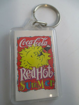 Coca-Cola Square Clear Acrylic Red Hot Summer Keychain - $2.48