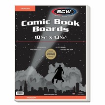 4 packs of 100 (400) BCW 10 1/4&quot; x 13 1/2&quot; Treasury Comic White Backing ... - £101.29 GBP