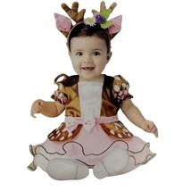 Baby Deer Infant Girls 6 to 12 Months Costume 2 Piece Set, Dress and Headband - £11.09 GBP