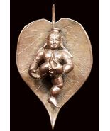 Bal Krishna On Leaf In Pure Solid Copper - $189.23 CAD