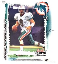 JAY FIEDLER MIAMI DOLPHINS QB AUTOGRAPHED SIGNED 12X11 POSTER PHOTO wCOA - £15.57 GBP