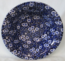 Crownford China Staffordshire Calico Blue Round Serving Bowl 8 1/2&quot; - £51.98 GBP
