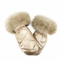 Mitchie&#39;s Matchings women&#39;s nylon mittens with fur trim in CHAMPAGN - si... - $71.28