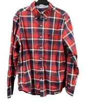 American Eagle AE Shirt Mens Large Red Plaid Classic Fit Button Down Casual - £14.24 GBP