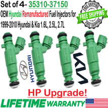 OEM Bosch HP Upgrade x4 Fuel Injectors for 1999-10 Hyundai &amp; Kia 1.6L 2.5L 2.7L - £96.20 GBP