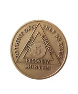 5 Month AA Medallion Premium Bronze Serenity Prayer Sobriety Chip - $5.99