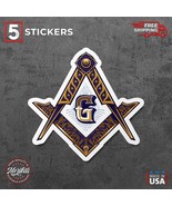 Sticker, Vinyl Decal, Masonic Freemason Logo, 5 Stickers - $15.99