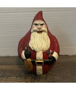 Antique Cast Iron Angry Santa Claus Coin Bank Roly Poly Shape Christmas ... - $47.80 CAD