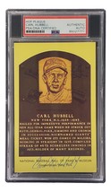 Carl Hubbell Signed 4x6 New York Giants Hall Of Fame Plaque Card PSA/DNA - £60.95 GBP