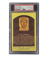 Carl Hubbell Signed 4x6 New York Giants Hall Of Fame Plaque Card PSA/DNA - £61.48 GBP