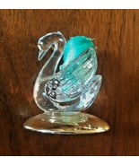 SMALL SWAN FIGURINE Cake Topper CLEAR PLASTIC Fairy Garden Bonsai Dollhouse - $5.40 CAD