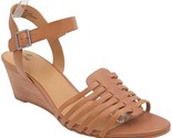 Susina Women Wedge Heel Ankle Strap Sandals Terra Size US 9M Brown Leather - £21.75 GBP