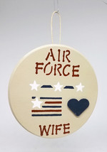 Military Air Force Wife Wood Sign Hanger Hand Painted  Aim High Fly Fight Win - £18.87 GBP