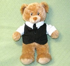 15" Build A Bear Business Teddy Executive Suit Stuffed Animal Shirt Tie Vest Toy - $22.50