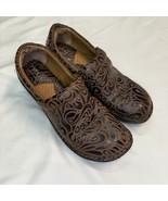 BORN B.O.C. PEGGY Coffee Brown Tooled Leather Nursing Work Clogs BC6630 ... - $35.08 CAD