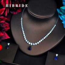 Fashion Blue Water Drop Shape Jewelry sets For Women Jewelry  Accessories Pendan - £31.51 GBP