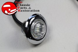 White Mini LED Clear Lens Clearance Marker Light Stainless Truck Hot Rat Rod - £16.17 GBP