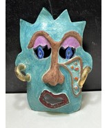 Scargo Pottery Tina Holl Colorful Mask Wall Hanging Cape Cod Modern Art - £135.92 GBP