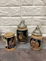 Bundle Of Simon Peter Gerz German Beer Steins with pewter lid Hand painted + Mug - £40.35 GBP