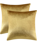GIGIZAZA Gold Velvet Decorative Throw Pillow Covers,18X18 Pillow Covers ... - £15.58 GBP