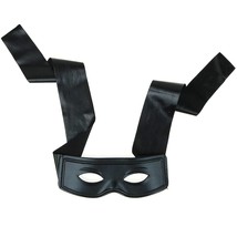 Black Burglar Masquerade Mask - Faux Leather Costume Bank Robber Thief Mask With - £14.07 GBP