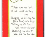Happy New Year Campane Rining Poesia Unp Non Usato DB Cartolina H24 - $5.08
