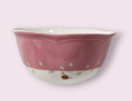 Lenox Butterfly Meadow Small Fluted Dessert Rice Bowl 4.5” Pink Bumble Bee - £9.53 GBP