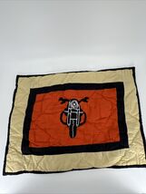 Vtg Patch Magic Motorcycle Quilted Sham Toss Pillow Cover Auto Racing Ou... - $316.56 MXN