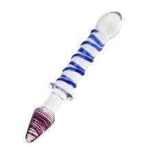 Glass Double Ended Dildo, Crystal Penis Cock Dong Anal Butt Plug Pleasure Wand W - £20.36 GBP