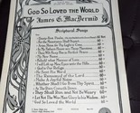 God So Loved The World Sheet Music By James Macdermid 1924 - $5.24