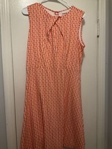 Women’s New York &amp; Company Fit &amp; Flare Dress Orange &amp; White Size XL - £19.81 GBP