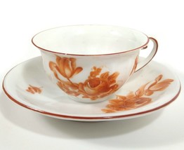 Ludwigsburg A.G. 1920s Demitasse Cup and Saucer Hand Painted Rose Pattern VTG - £25.37 GBP