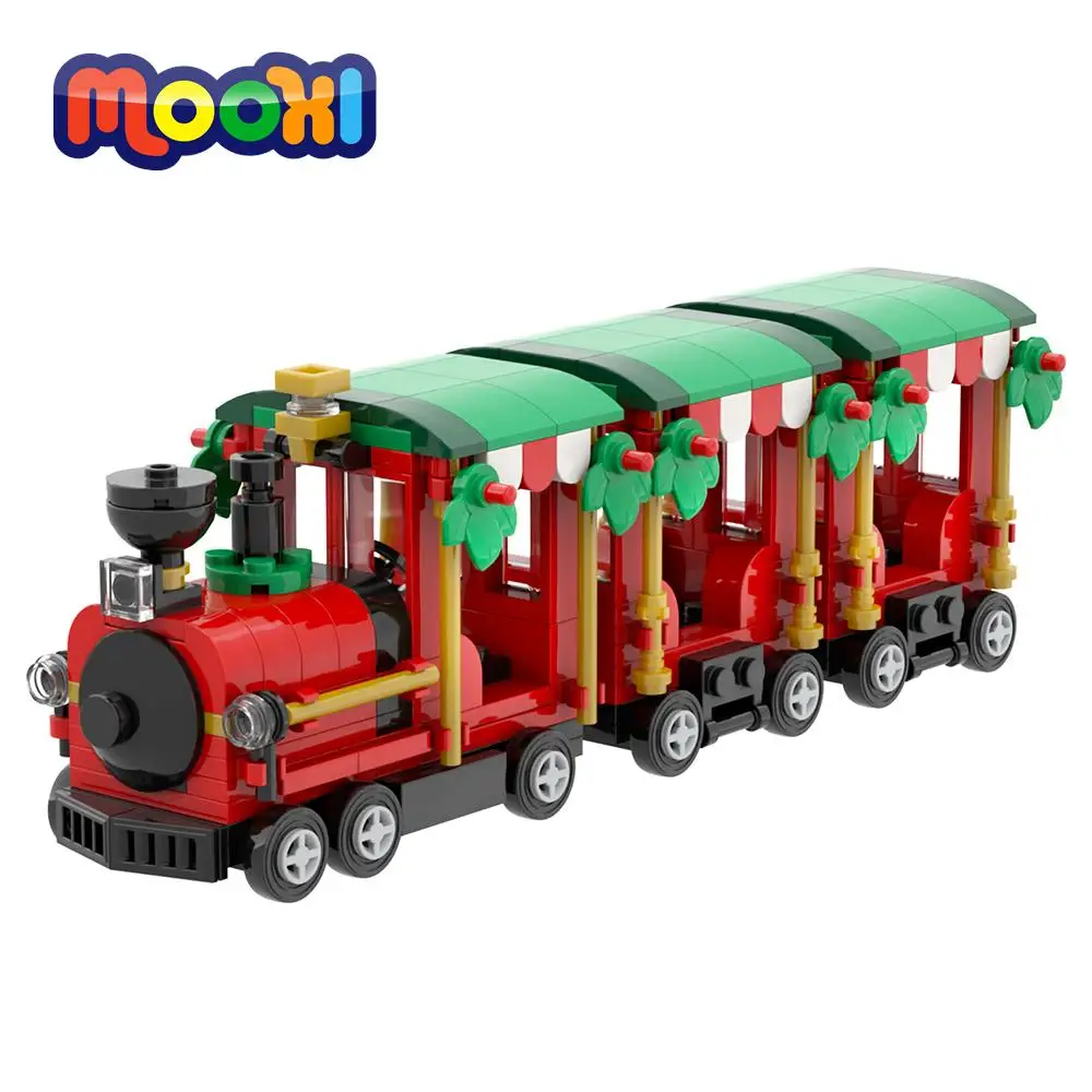 MOOXI Christmas Train Railway Steam Track Model Block Educational Toy For - £26.52 GBP